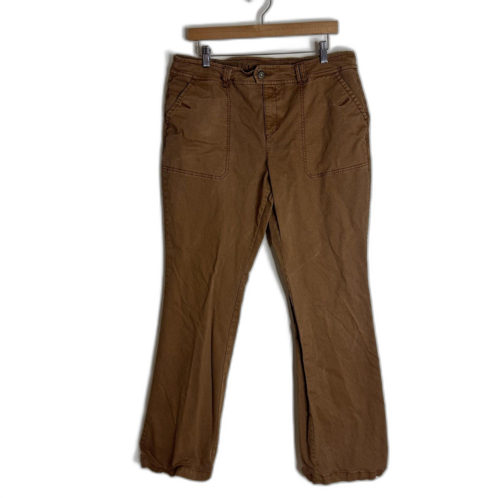 Sundance Pants Womens 12 Brown Cotton Stretch Straight Leg Chino Casual‎